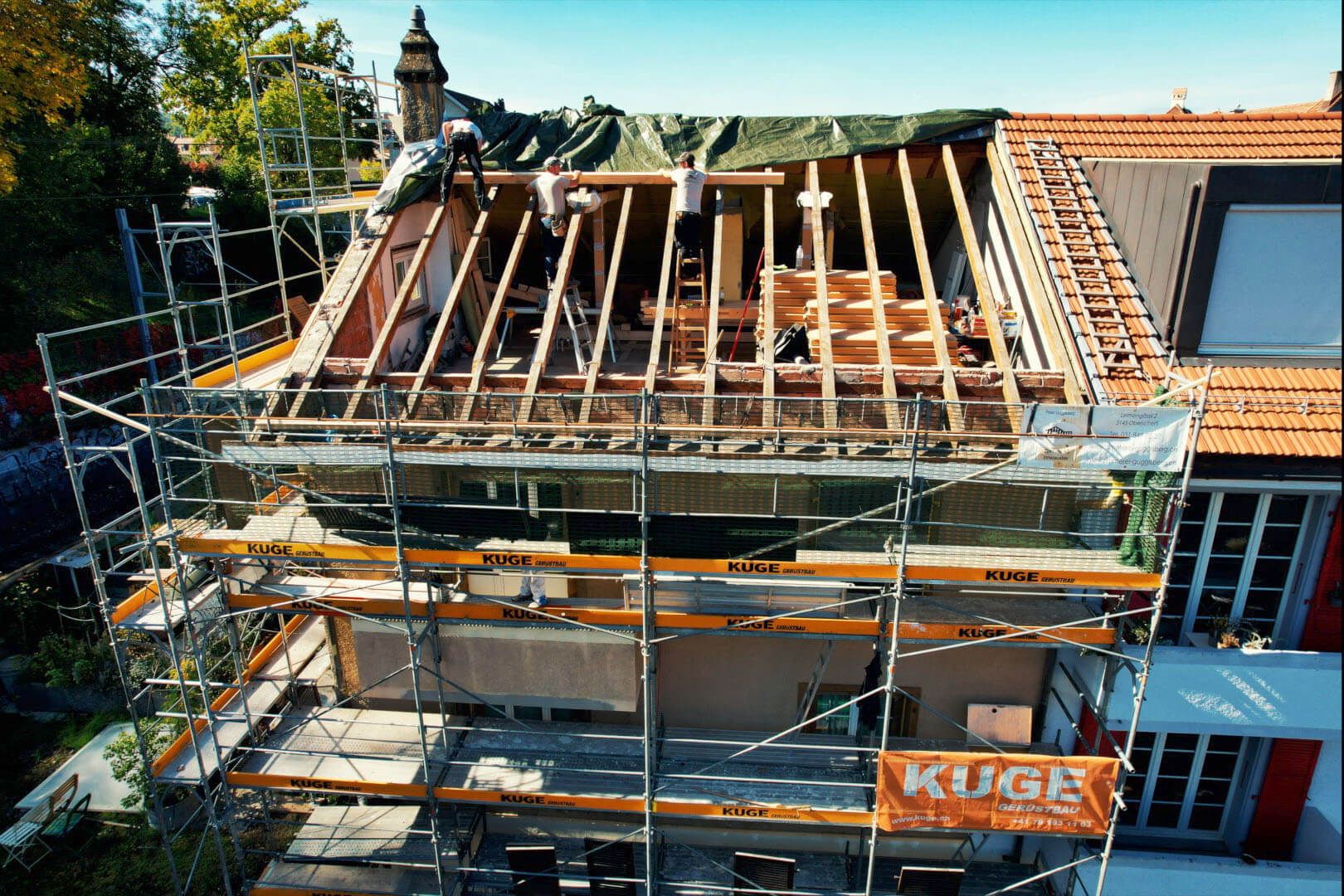 Dachgerüste in der Region Solothurn – Foto: KUGE Bau AG